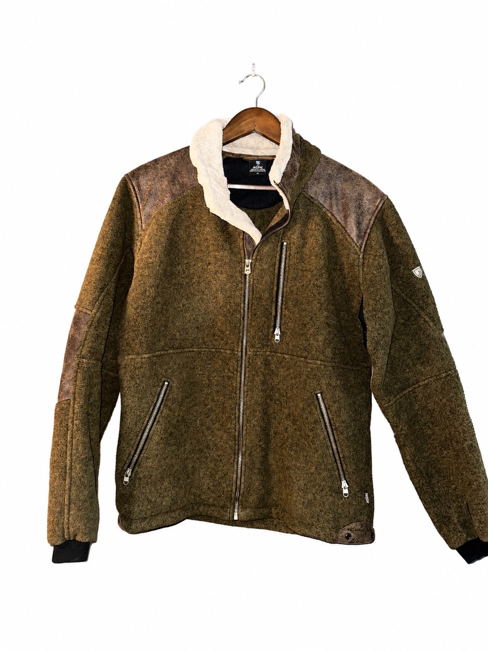 KÜHL Alpenwurx Men's Medium Olive Fleece Jacket Sherpa Collar